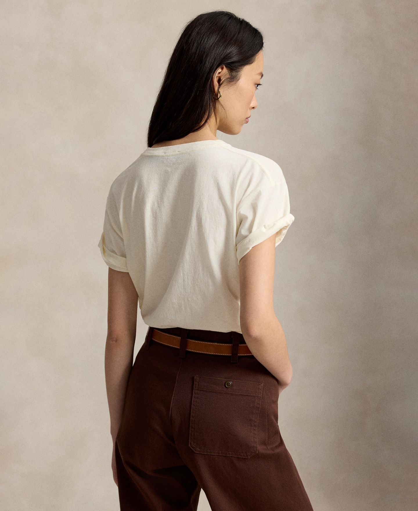 Женская футболка Polo Ralph Lauren Polo Bear Cotton Jersey T-Shirt, цвет: Тёплый белый — фото 4