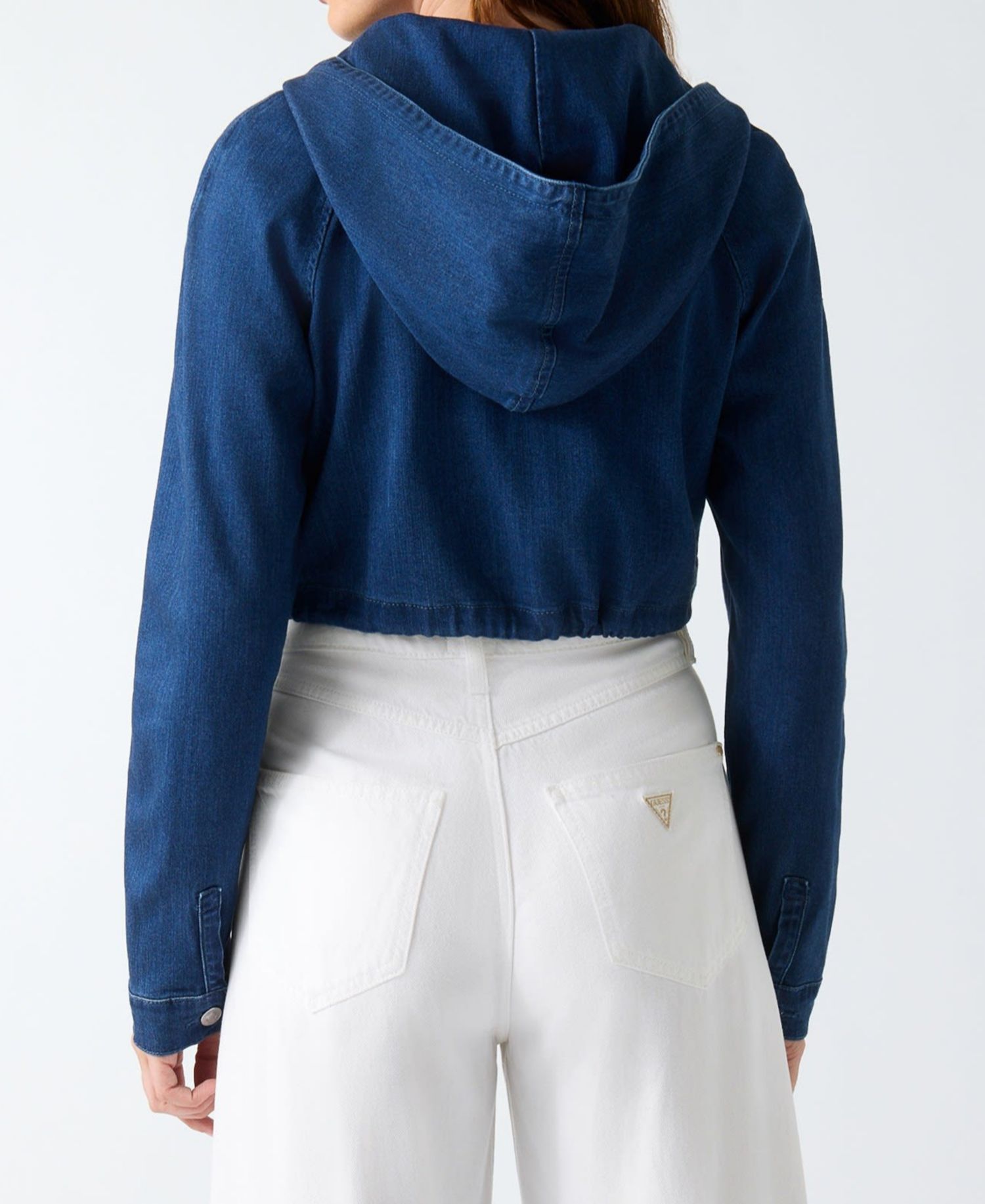 Women's Reese Cropped Denim Hoodie Jacket