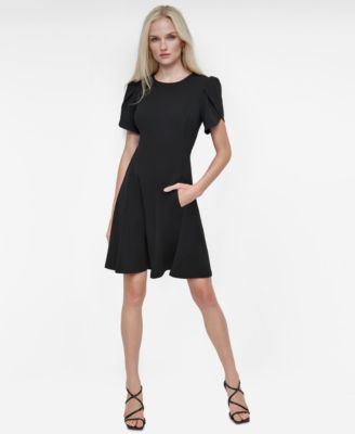 black summer dresses casual Newshows Sundress for Women 2026 Cocktail Halter Teacher Business Outfits Beach Vacation Ruffle Belted Dresses with Pockets(Black, S) quiet ladylike temperament 3 Easy Ways to Style