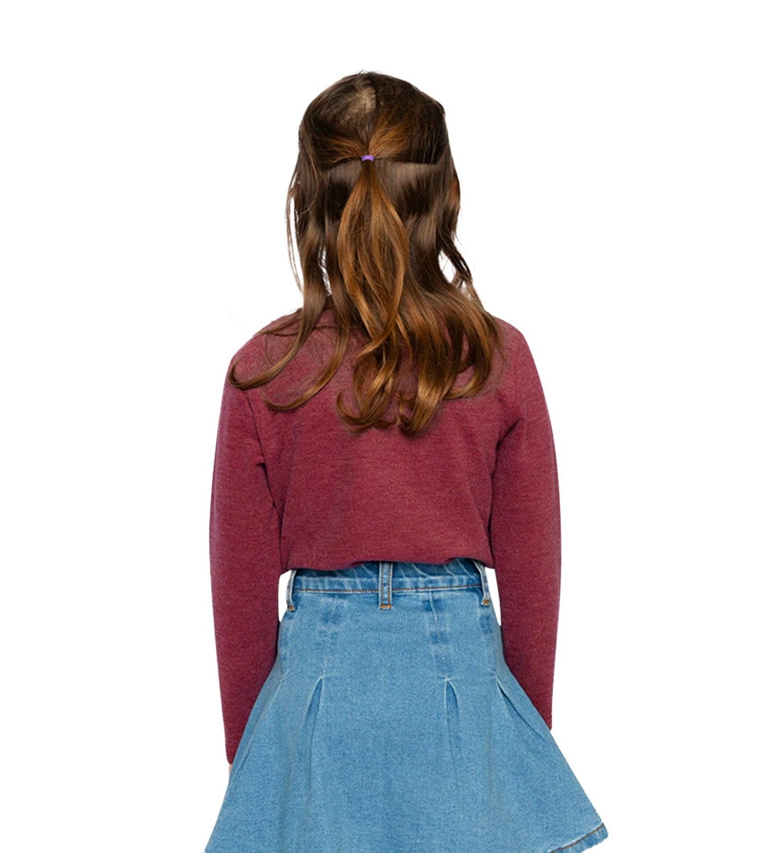 Big Girls 6-14 Brushed Rib Crew Neck Top