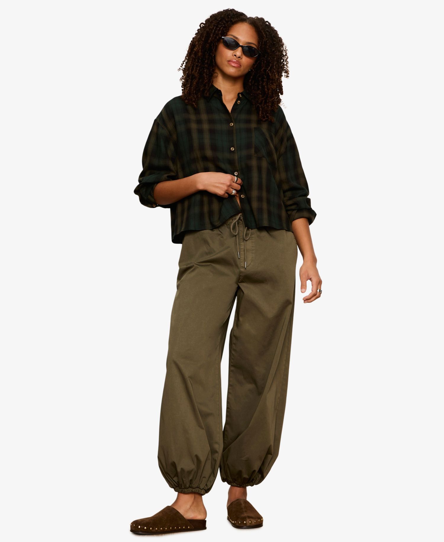 Petite The Autumn Cropped Flannel Button-Up Shirt