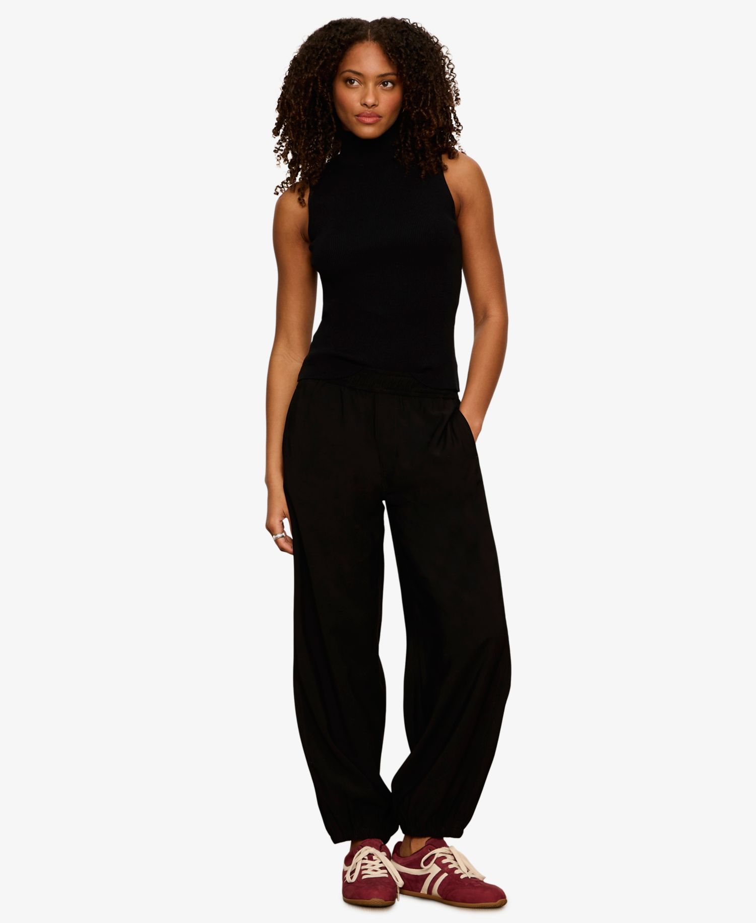 Petite Micro Wide-Leg Balloon Pants