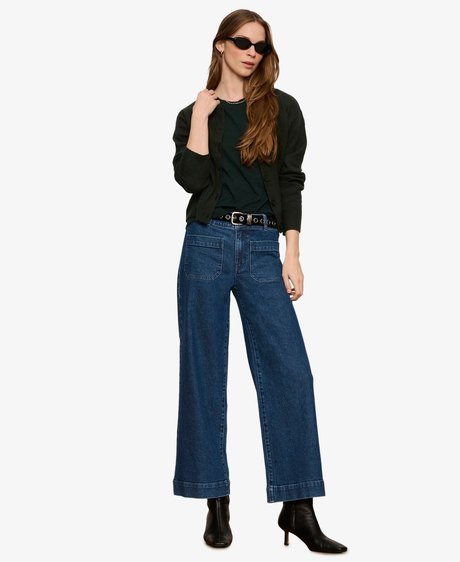 Petite Semi-Cropped Crewneck Sweater