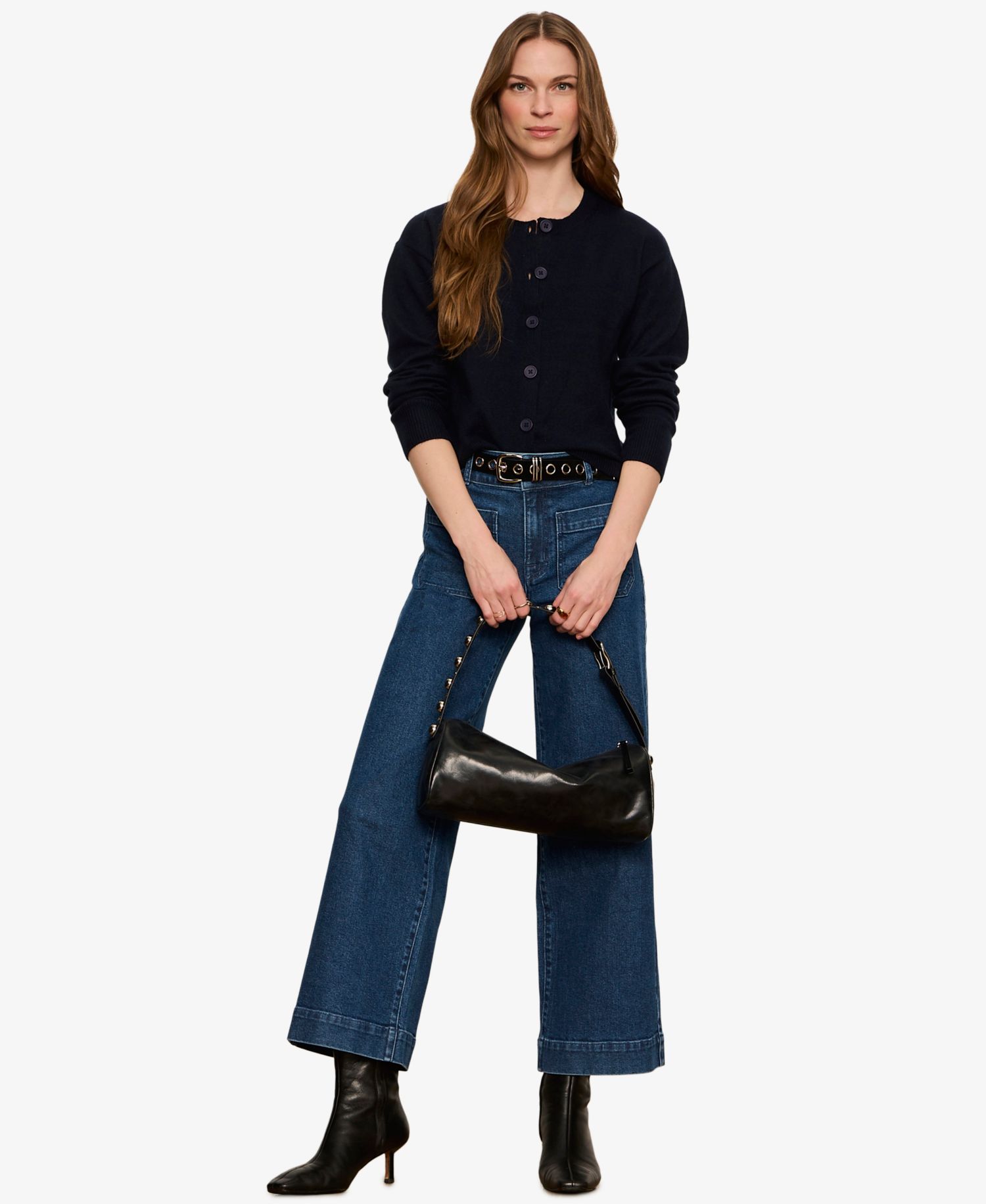 Petite Semi-Cropped Crewneck Sweater