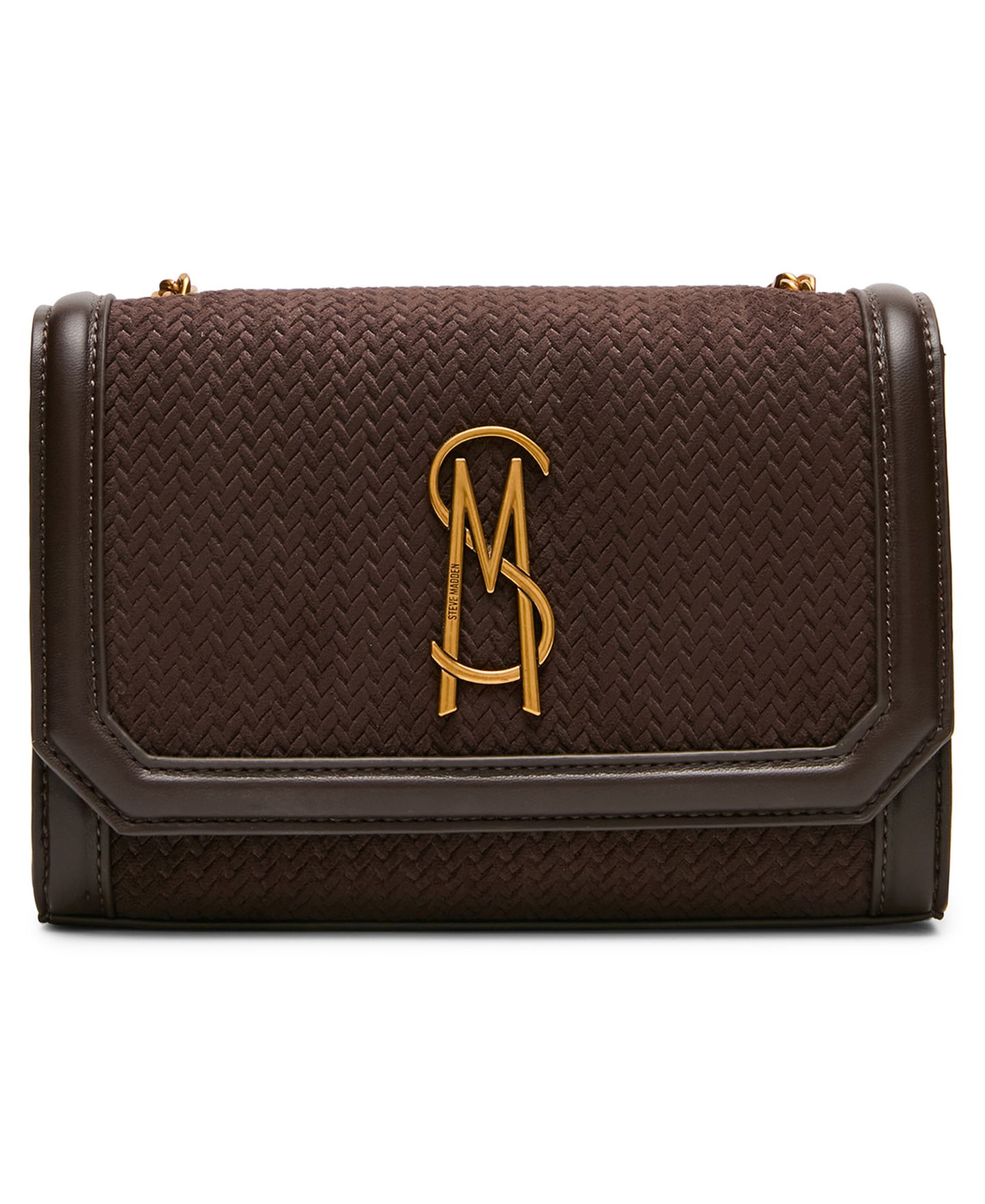 Женская сумка Steve Madden Larisaw Rivet Logo Mini Crossbody Handbag, цвет: Шоколадный — фото 1