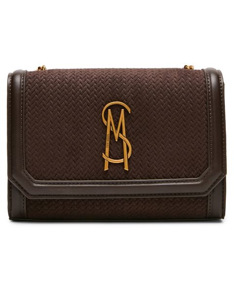 Женская сумка Steve Madden Larisaw Rivet Logo Mini Crossbody Handbag, цвет: Шоколадный