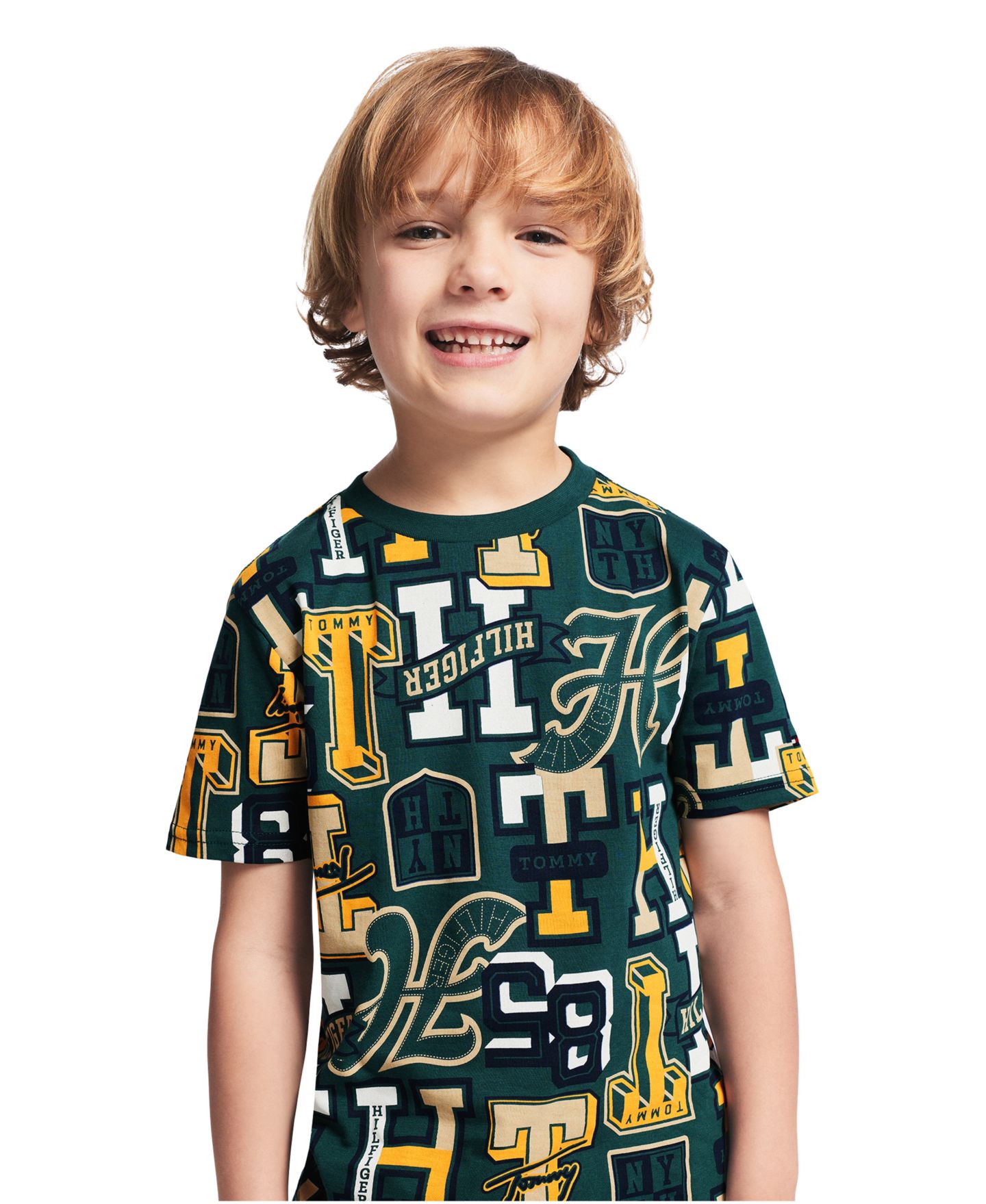 Футболка Tommy Hilfiger Varsity Print Short-Sleeve T-Shirt для мальчиков, цвет: June Bug — фото 2