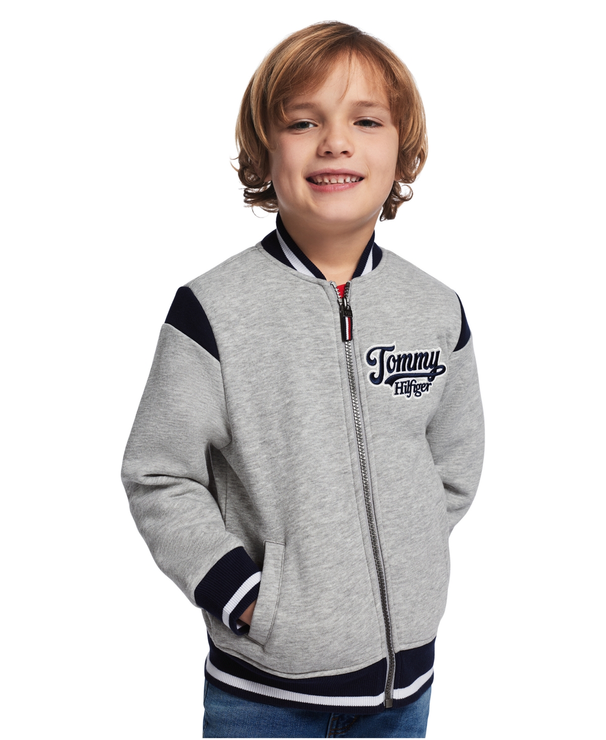 Tommy Hilfiger Boys' 2T-7 Varsity Freshman Zip-Front Jacket