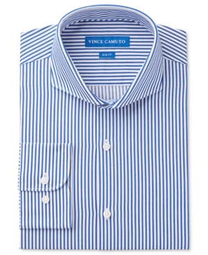 UPC 762373529297 product image for Vince Camuto Men's Slim-Fit Blue/White Stripe Dress Shirt | upcitemdb.com