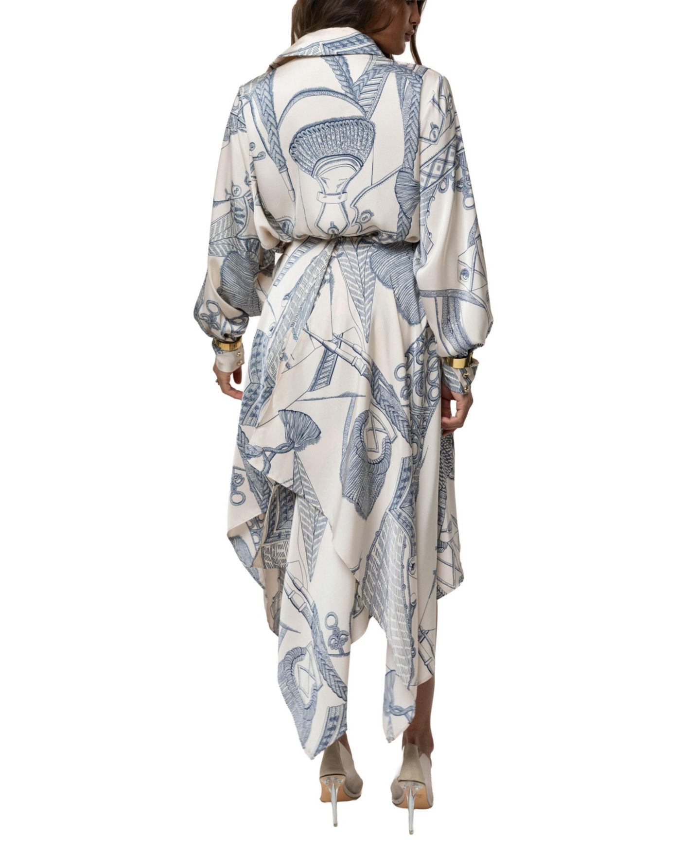 Женский комплект JLUXLABEL Print Ameena Print Skirt Set, цвет: Слоновая кость с принтом — фото 4