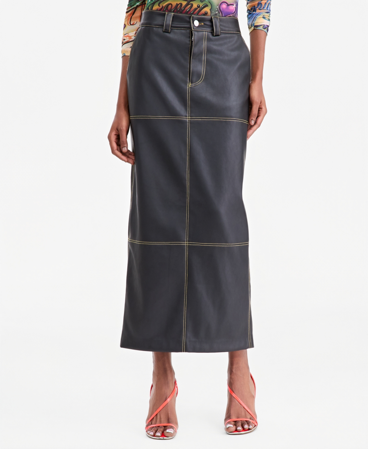 Theophilio X Macy's Women's High-Waisted High-Slit Maxi Faux Leather Skirt, Exclusive