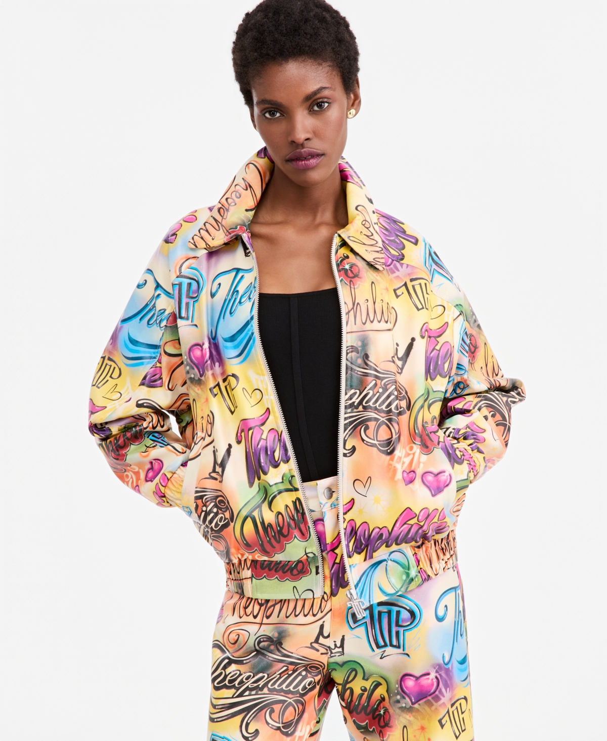 Theophilio X Macy's Women's Printed Faux-Leather Jacket, Exclusive