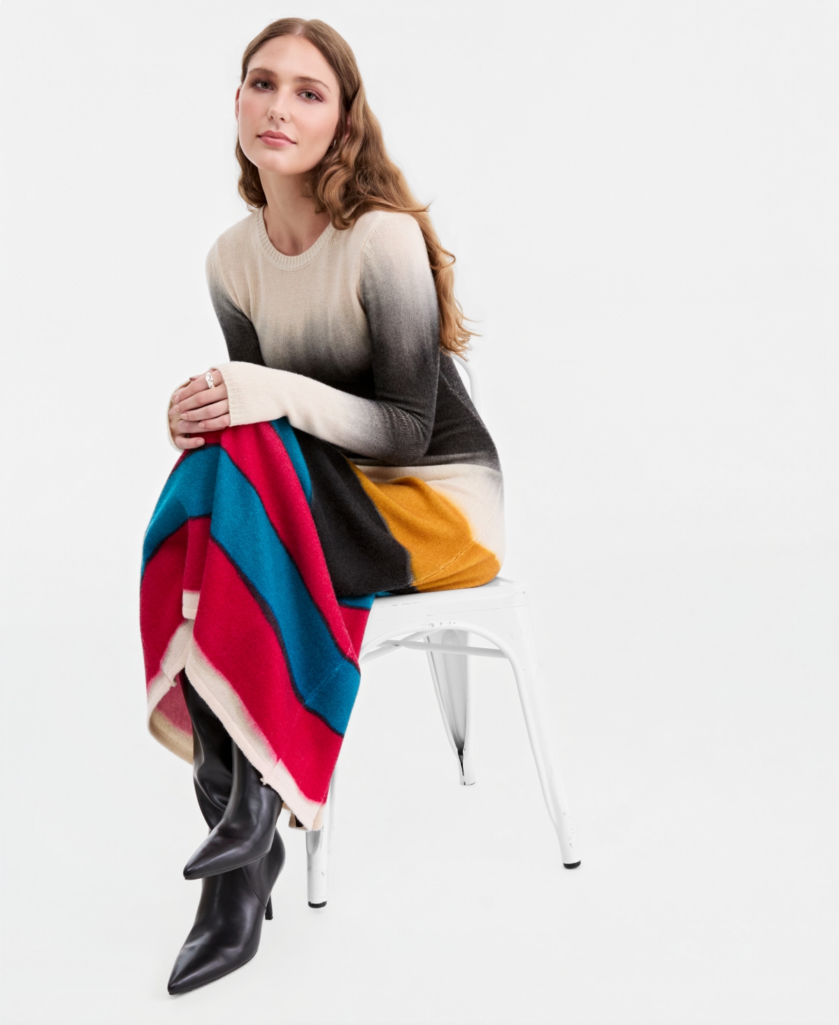 Jonathan Cohen X Macy's Women's Midi Long-Sleeve Crewneck Wool-Blend Sweater Dress, Exclusive