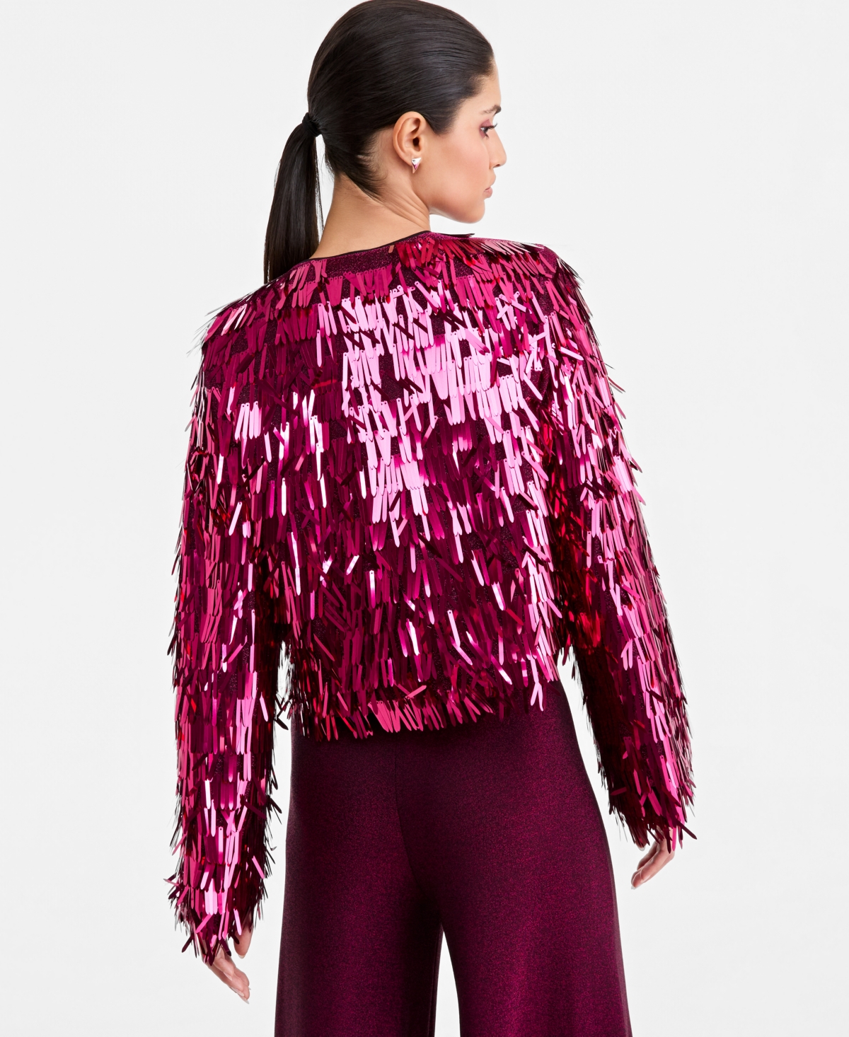Lapointe X Macy's Women's Allover-Sequin Cropped Jacket, Exclusive