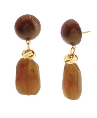 Brown Boho Chunky Resin Drop Earrings