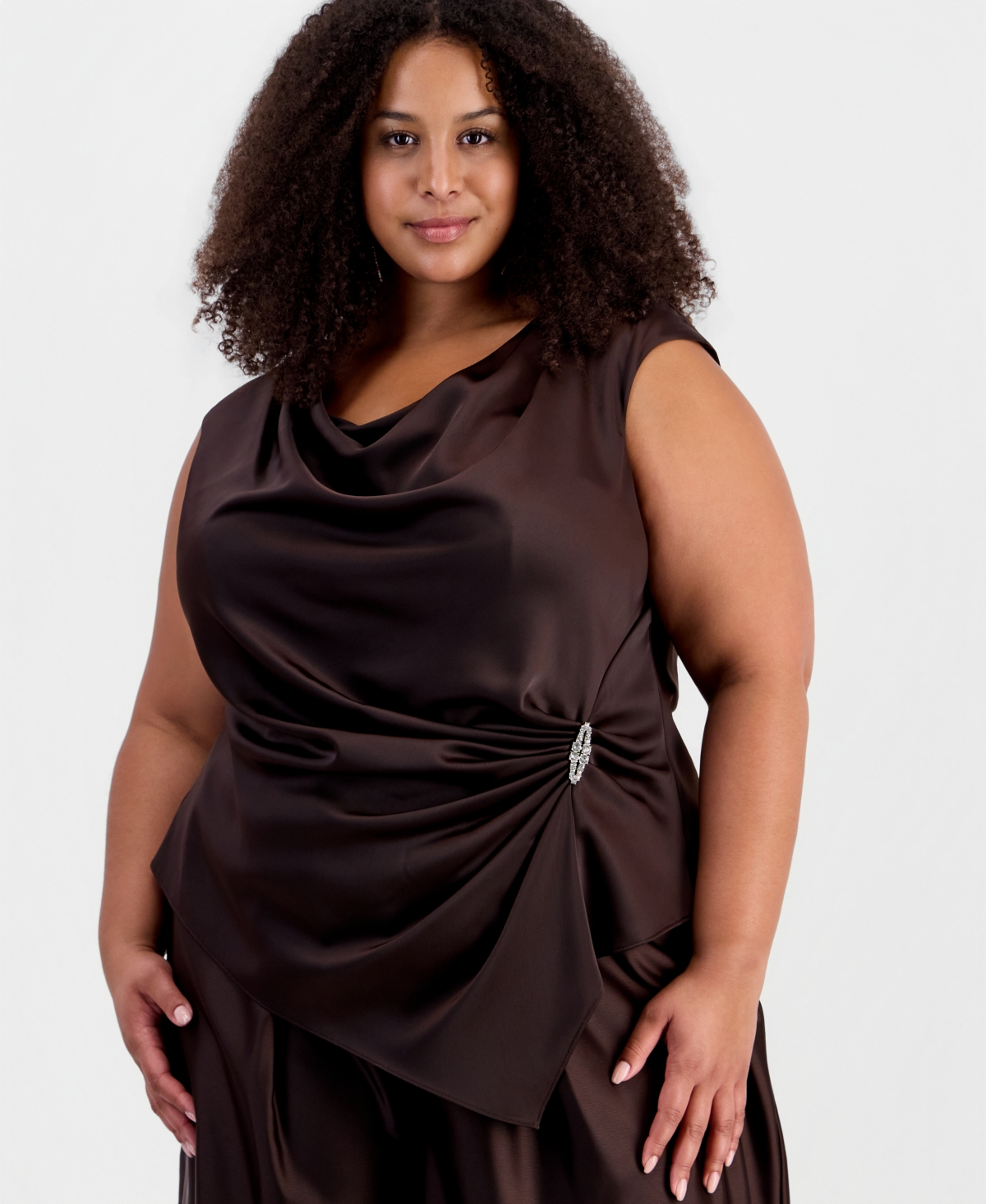 Muse Plus Asymmetrical Draped Top