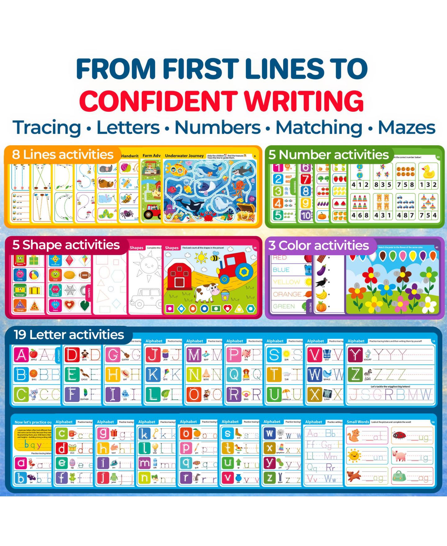 Детские игрушки Quokka Tracing Books for Kids Ages 3-5 - Dry Erase Activity Books for Kids Ages 3-5 - Writing Practice Workbook with Markers — фото 4
