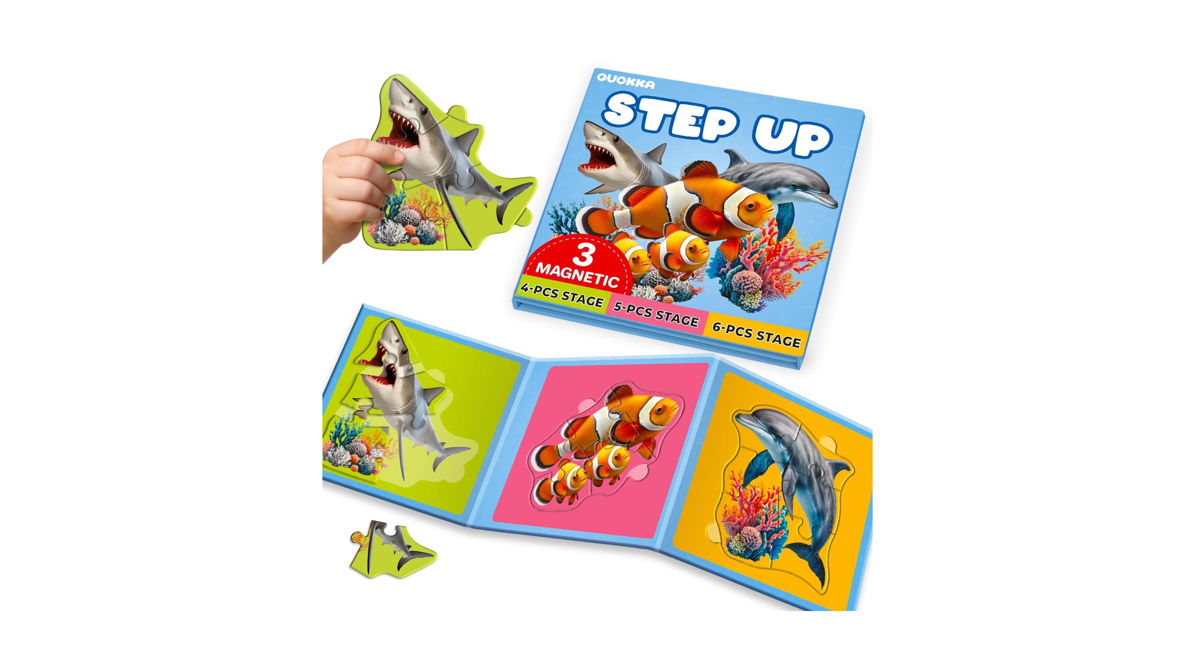 Quokka Step Up Magnetic Puzzles for Toddlers 1-3, Animal Puzzle Set One Book, Screen-Free Travel Games Kids 3-5 and Preschoolers