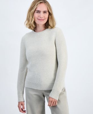 Petite Textured Shine Crew Sweater, Macy's Exclusive