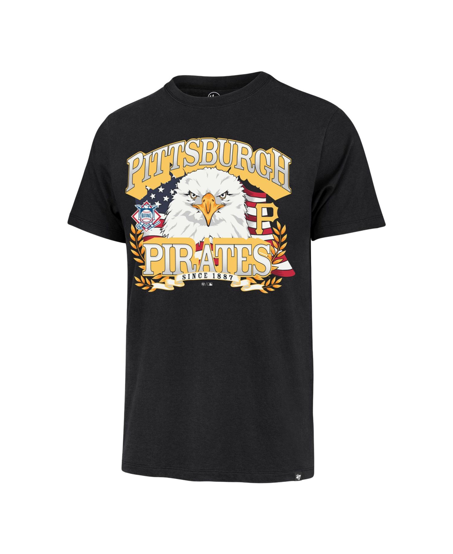 Men's Black Pittsburgh Pirates Americana Eagle T-Shirt