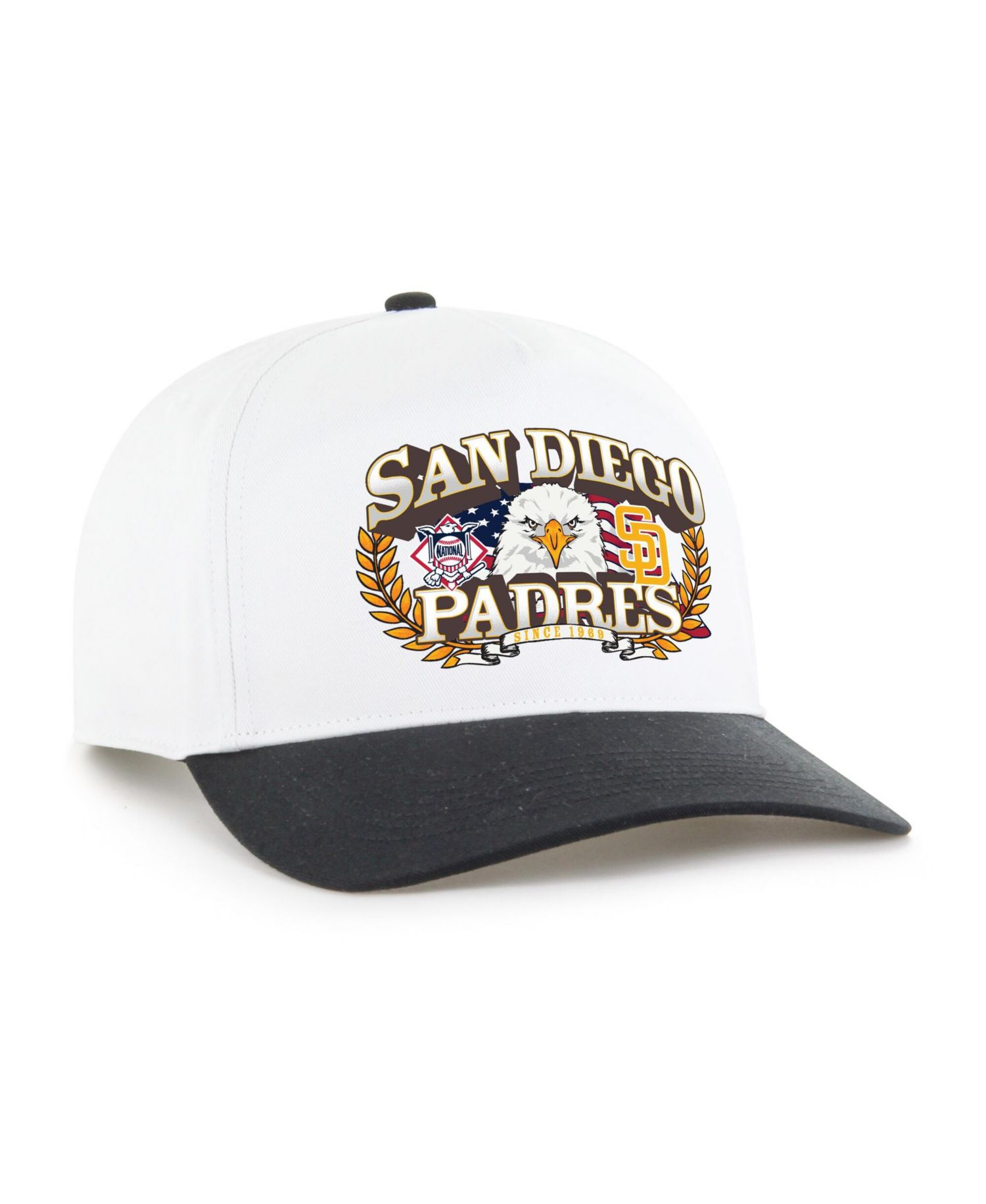 Men's White/Black San Diego Padres Americana Eagle Hitch Adjustable Hat