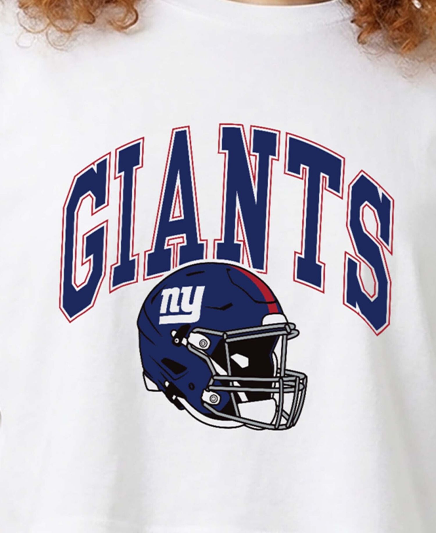Women's White New York Giants Boyfriend Cropped T-Shirt