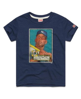 Big Boys and Girls Mickey Mantle Navy New York Yankees Topps Baseball Card Tri-Blend T-Shirt