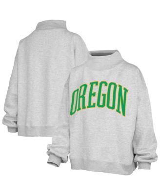 Women's Ash Oregon Ducks Oversized Nelson Mock Neck Sweatshirt