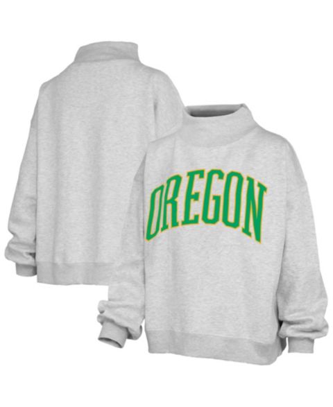 Женский свитшот Pressbox Ash Oregon Ducks Oversized Nelson Mock Neck