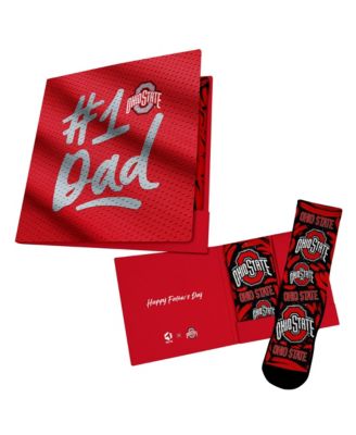 Men's and Women's Scarlet Ohio State Buckeyes #1 Dad Gift Card Socks