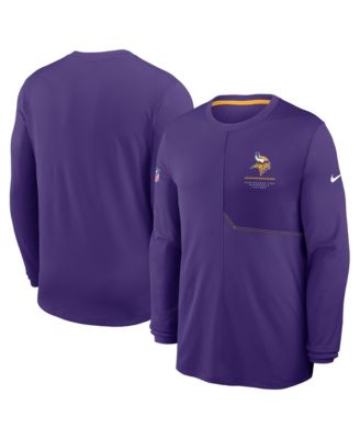 Men's Purple Minnesota Vikings Sideline Coaches UV Dri-FIT Long Sleeve Shirt