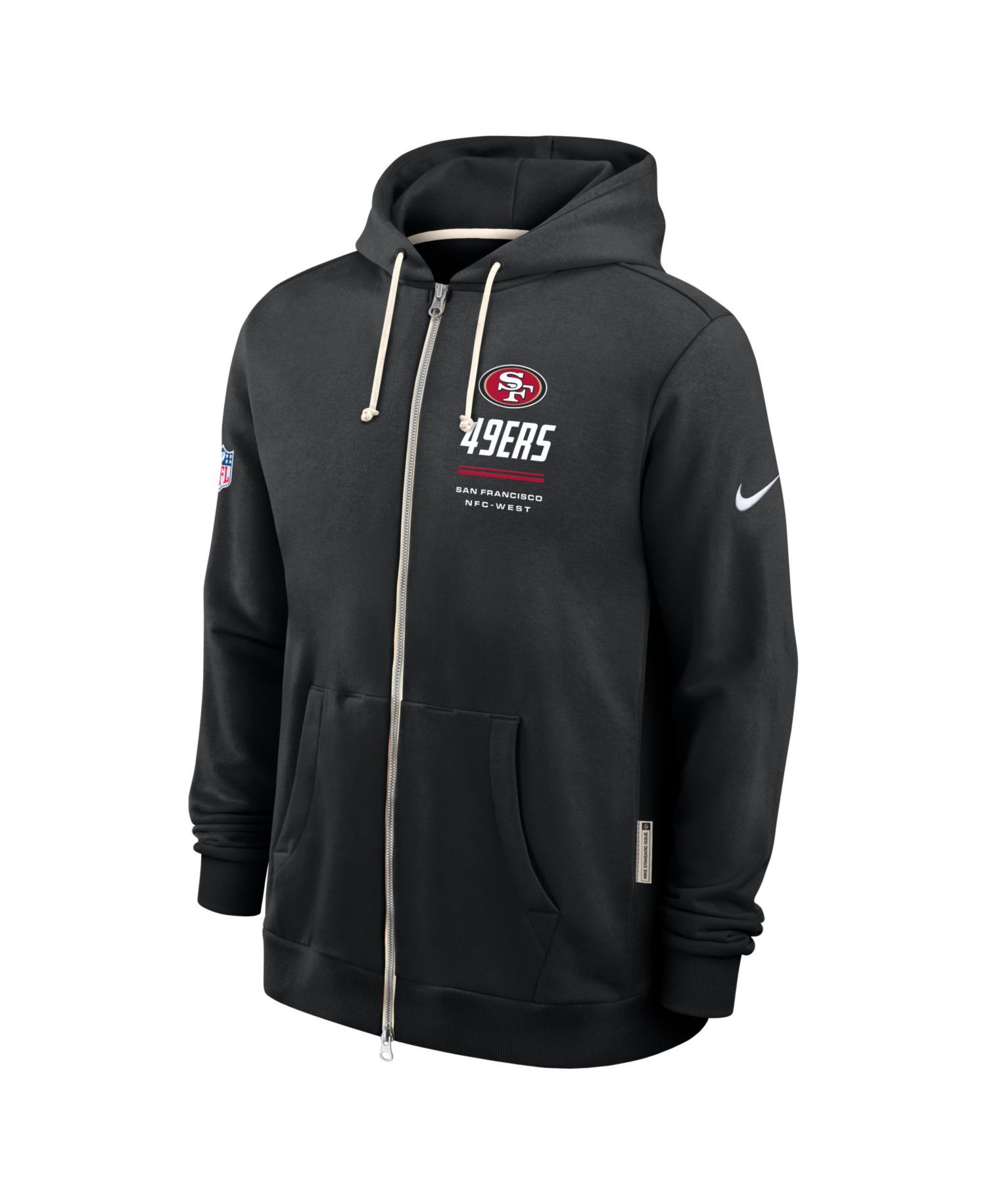 Men's Black San Francisco 49ers Sideline Standard Issue Dri-FIT Full-Zip Hoodie
