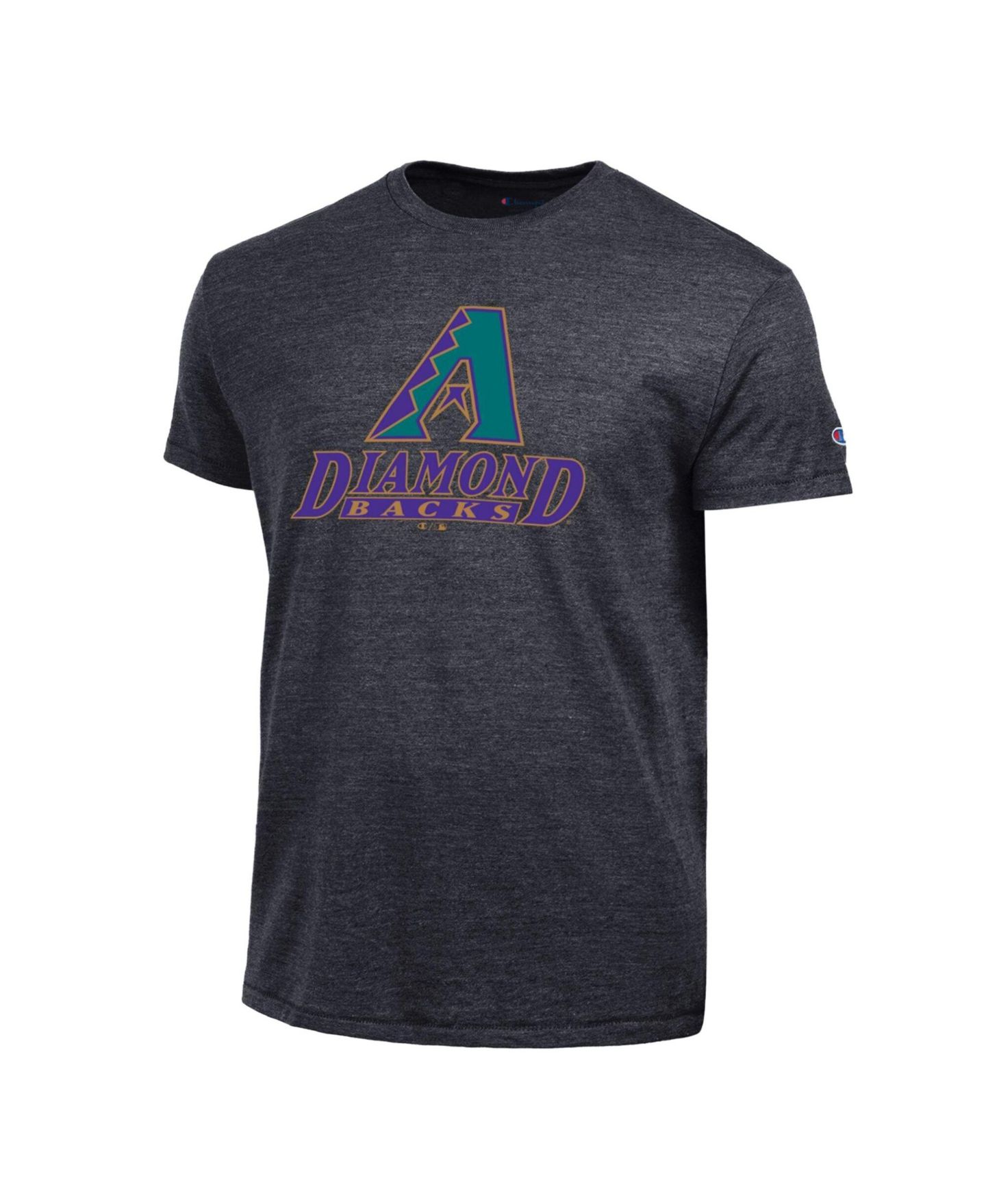Мужская футболка Champion Black Arizona Diamondbacks Cooperstown Logo Tri-Blend — фото 2