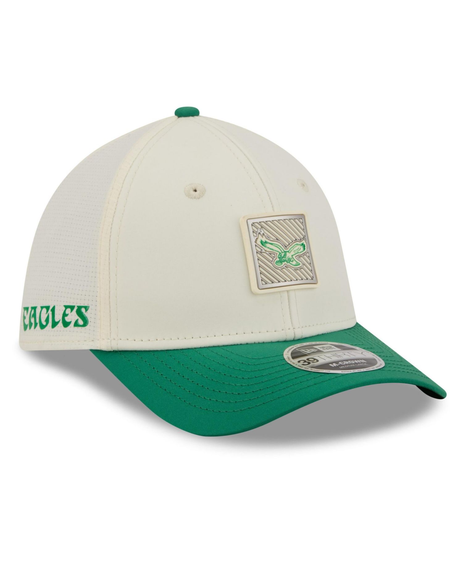 Men's Cream/Kelly Green Philadelphia Eagles 2026 NFL Training Camp 39THIRTY Flex Hat