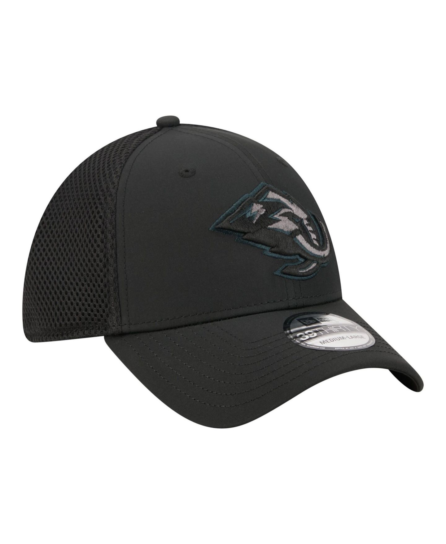 Мужской головной убор New Era Black Utah Mammoth Blackout 39THIRTY Flex Fit Hat — фото 3