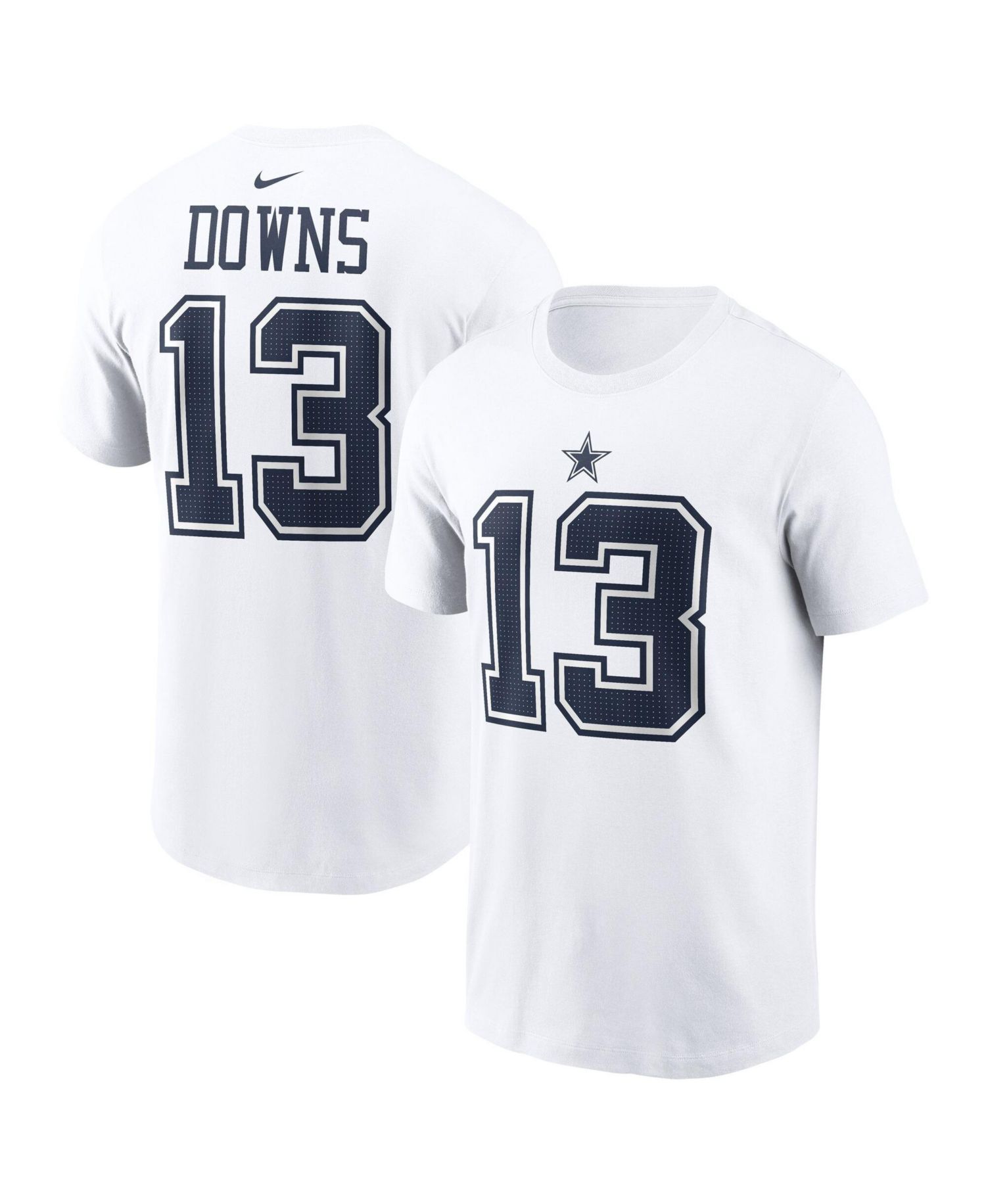 Men's Caleb Downs White Dallas Cowboys 2026 NFL Draft Name & Number T-Shirt