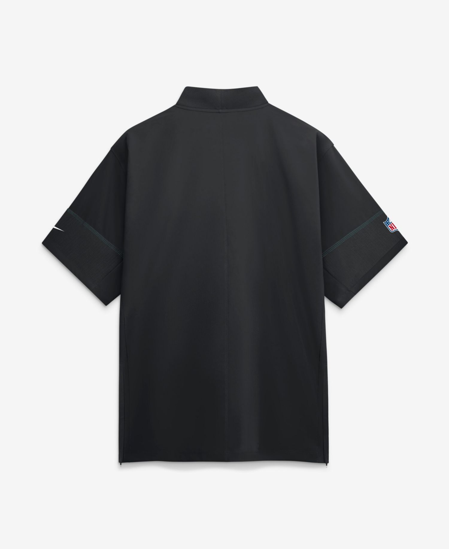 Men's Black Philadelphia Eagles Sideline Short Sleeve Quarter-Zip Coaches Jacket