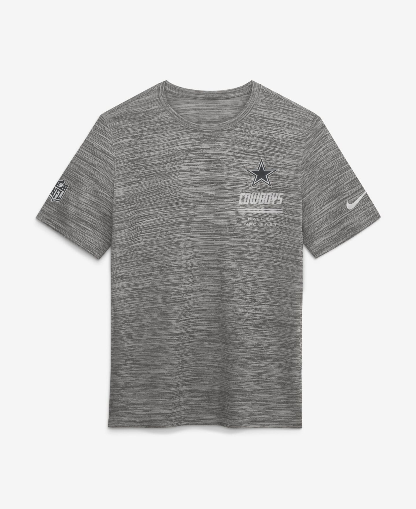 Мужская футболка Nike Gray Dallas Cowboys Sideline Double Covered Dri-FIT Velocity — фото 2