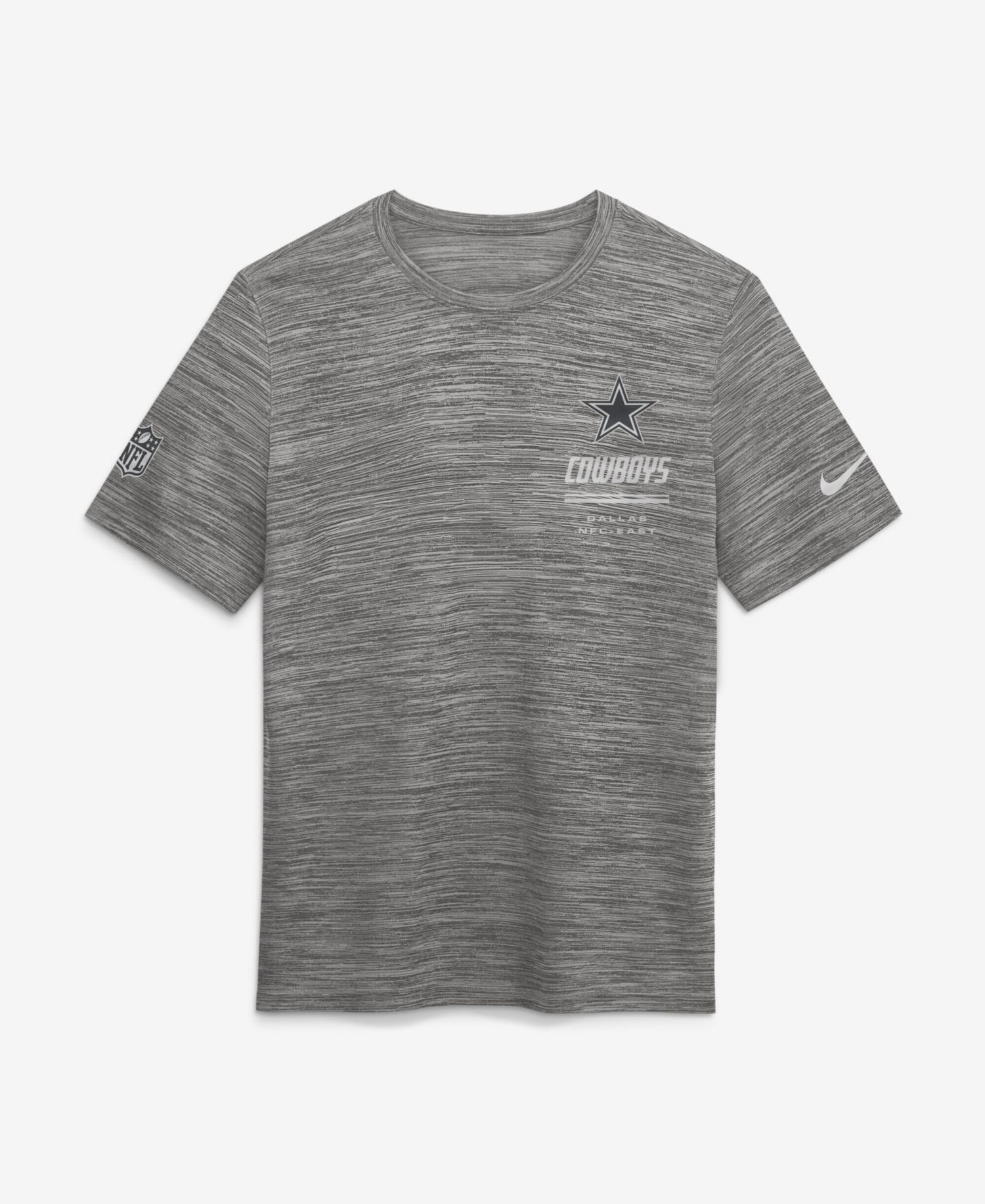 Men's Gray Dallas Cowboys Sideline Double Covered Dri-FIT Velocity T-Shirt
