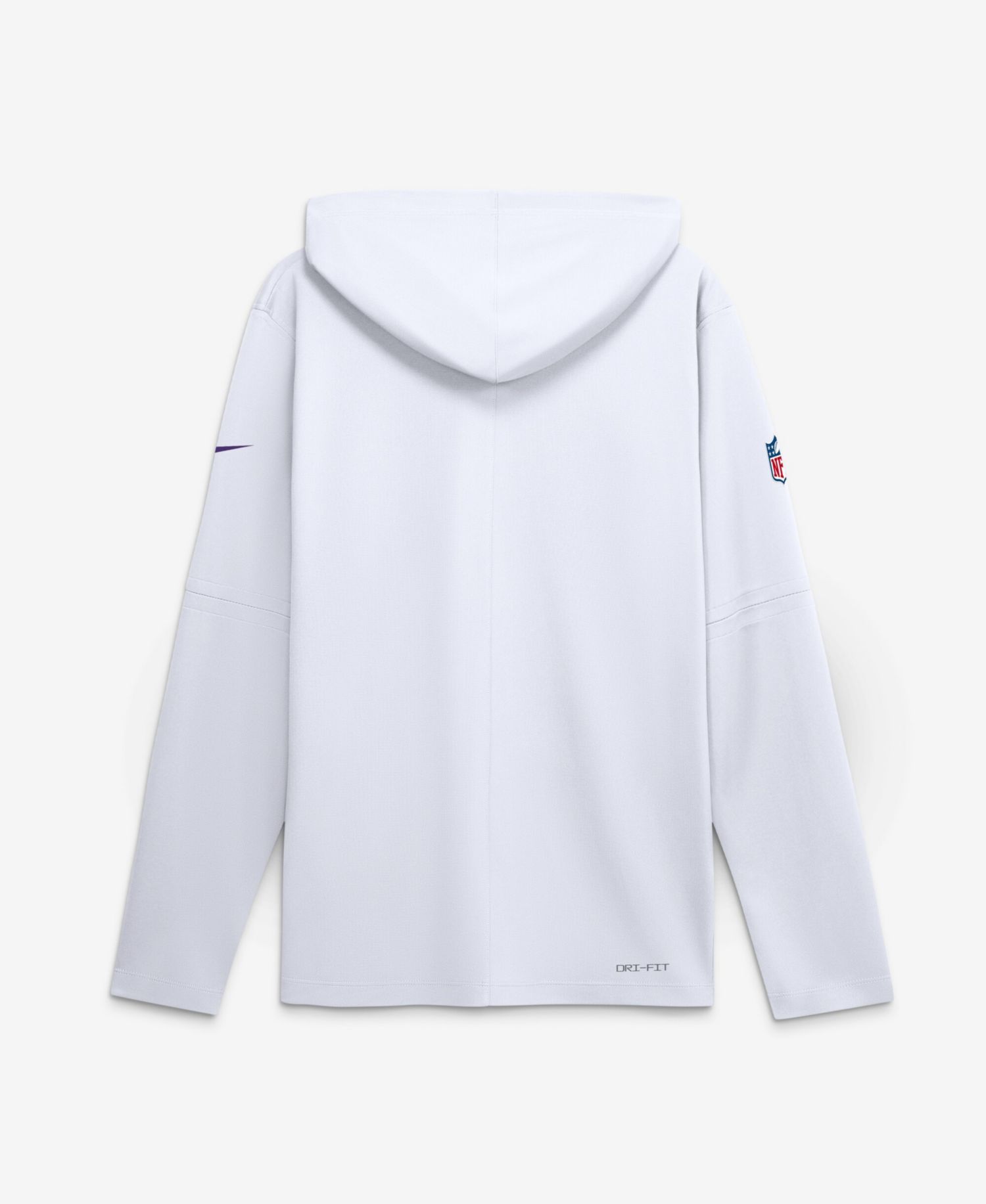 Men's White Minnesota Vikings Sideline Lightweight Long Sleeve Hooded Dri-FIT T-Shirt