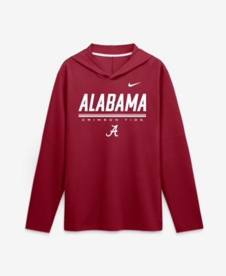 Men's Crimson Alabama Crimson Tide 2026 Sideline Lightweight Long Sleeve Hooded Dri-FIT T-Shirt