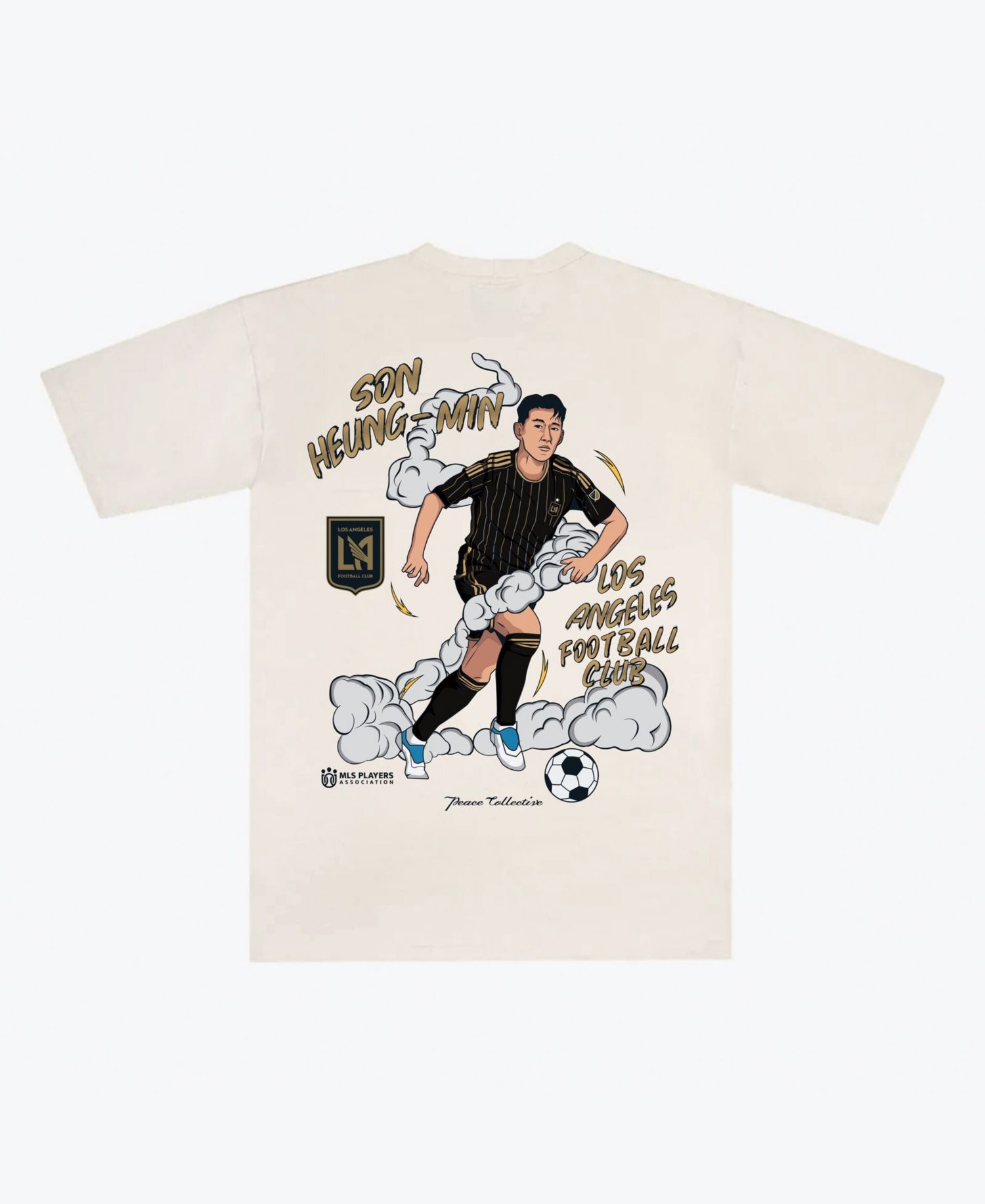Men's and Women's Son Heung-Min Cream LAFC Player Graphic Premium T-Shirt