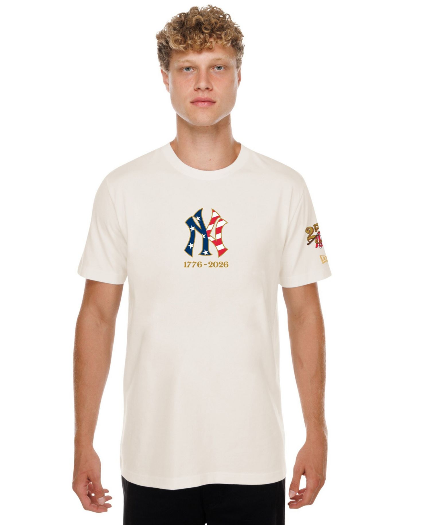 Men's Cream New York Yankees 250th Fourth of July T-Shirt