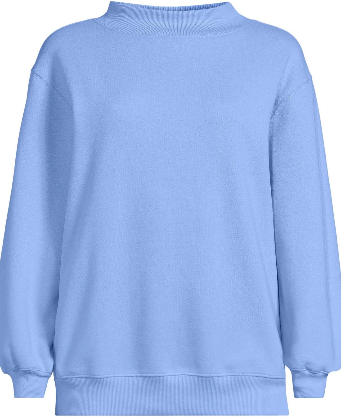 Женский свитшот Lands' End Long Sleeve Serious Sweats Mock Neck, цвет: Прозрачный синий небесно-голубой — фото 3