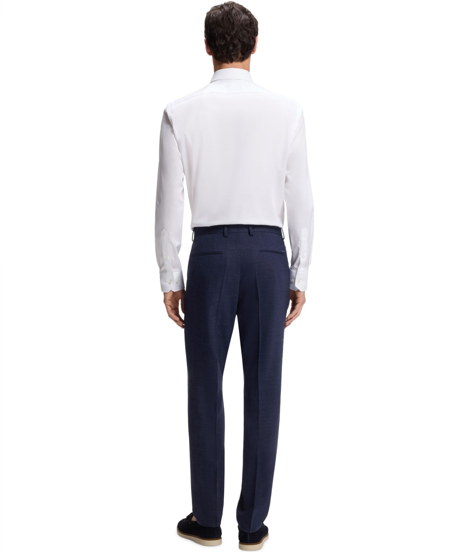 Мужские брюки Hugo Boss BOSS by Melange Stretch Slim-Fit, цвет: Тёмный синий — фото 3