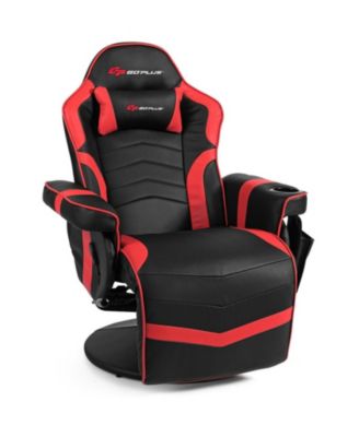 Ergonomic High-Back Massage Gaming Chair with Footrest and Pillow