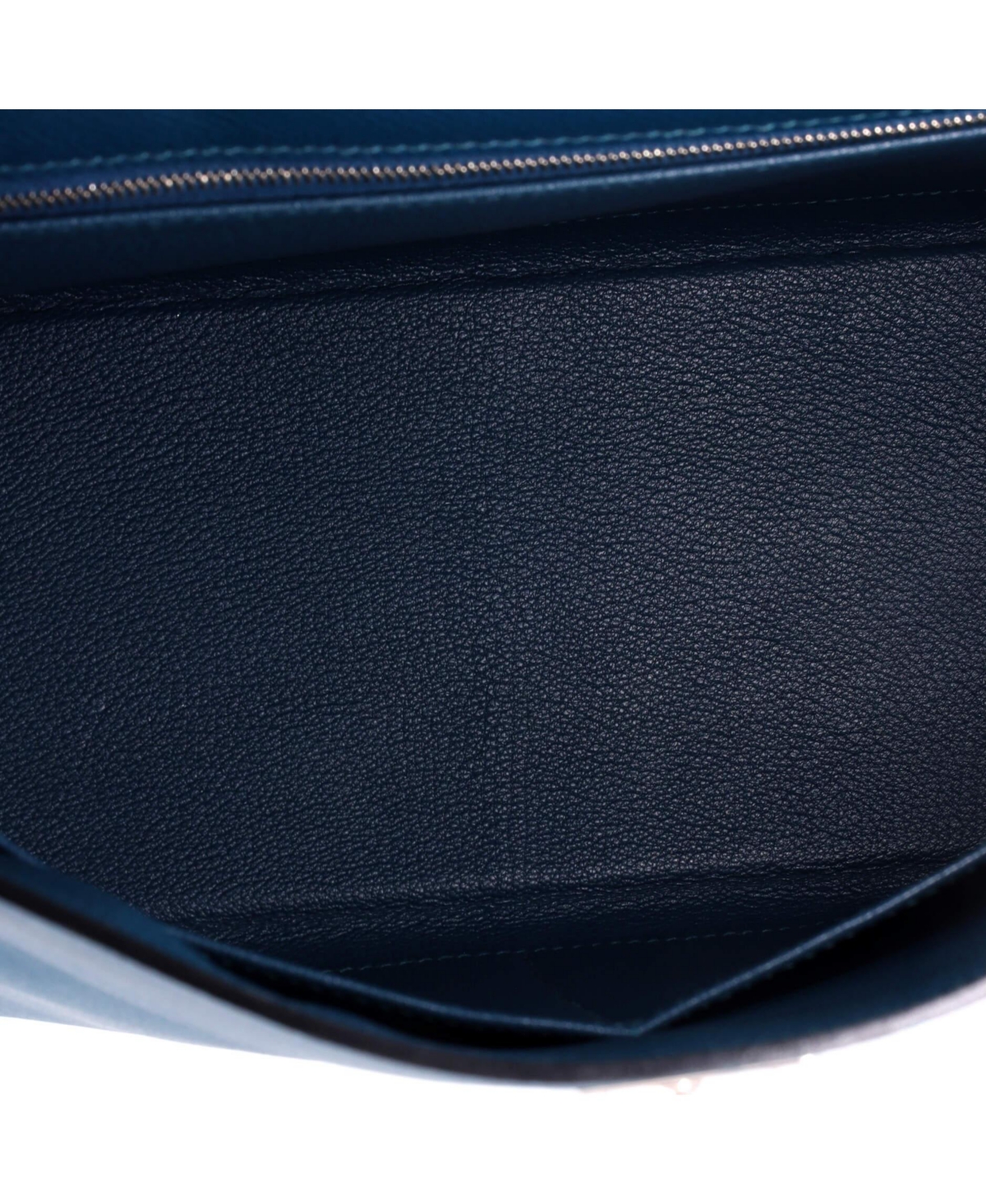 Pre-Owned HERMES Kelly 28 Handbag Blue Epsom with Palladium Hardware