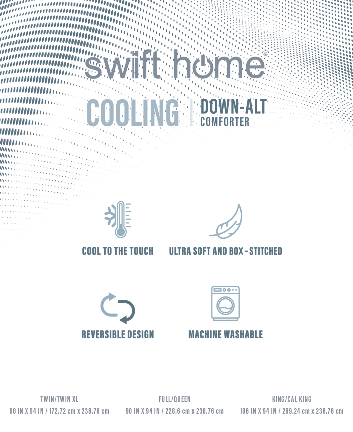 Swift Home Cooling Down Alternative Reversible Comforter Duvet Insert