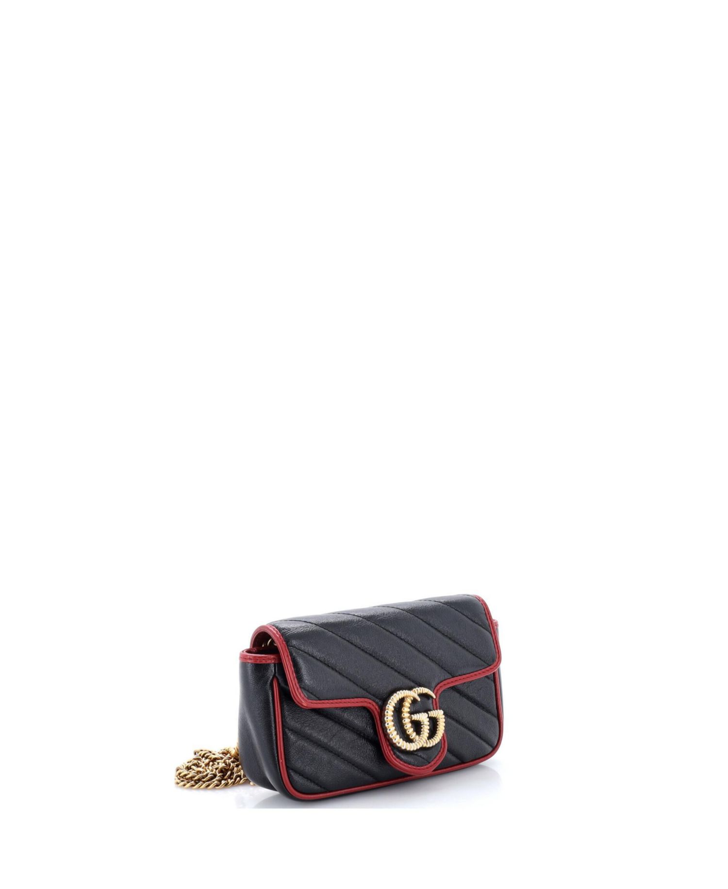 Super Mini GG Marmont Flap Bag Diagonal Quilted Leather