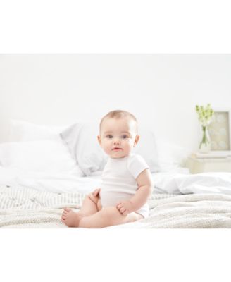 Baby Boys or Baby Girls Solid Short Sleeved Bodysuits, Pack of 5